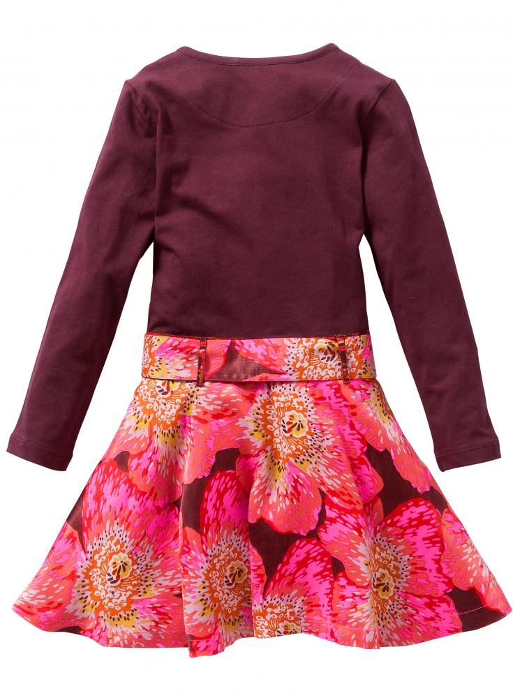 Oilily Kleid DAJALE jersey vintage flower satin pink ...