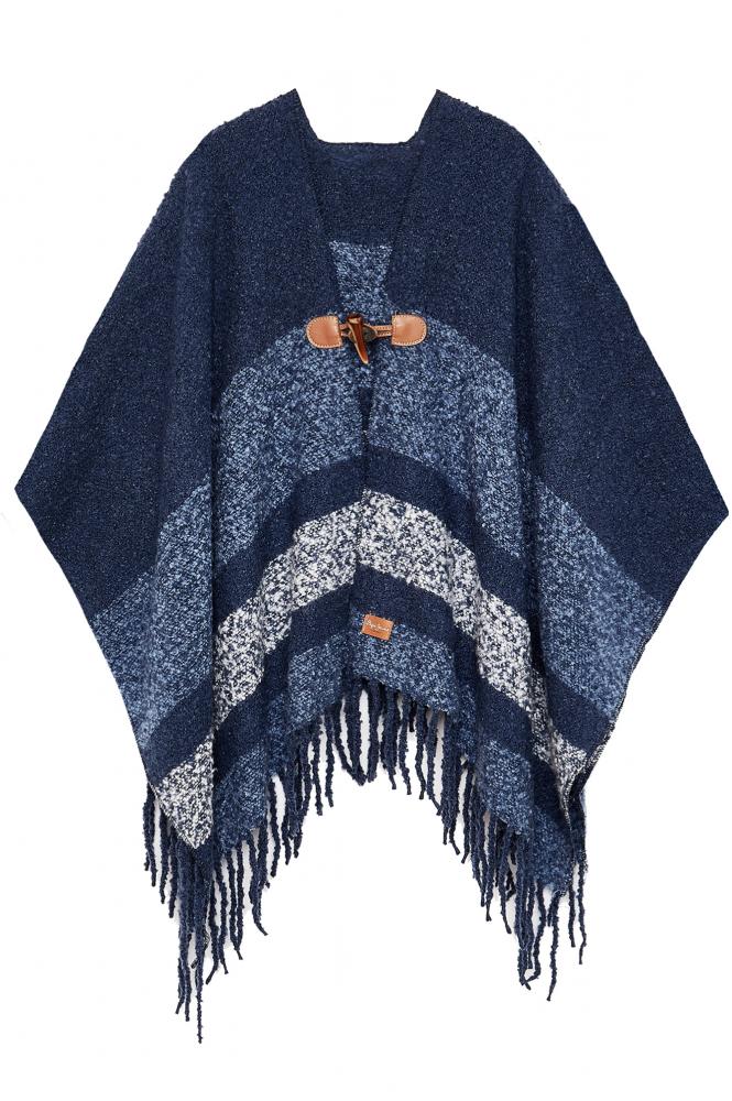 heilig Alert Andes Pepe Jeans warmes Jacquard Poncho CLAUDE in blue mit Fransen | Pepe Jeans |  Cinderella Kindermoden